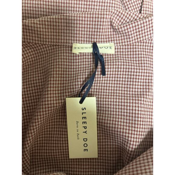 NEW Sleepy Doe PJ Set Gingham Plaid Organic Cotton Sleepwear Size M - Picture 3 of 9
